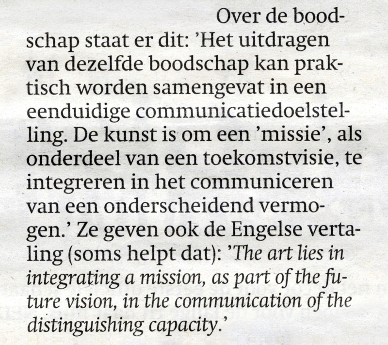 Eenduidige communicatiedoelstelling